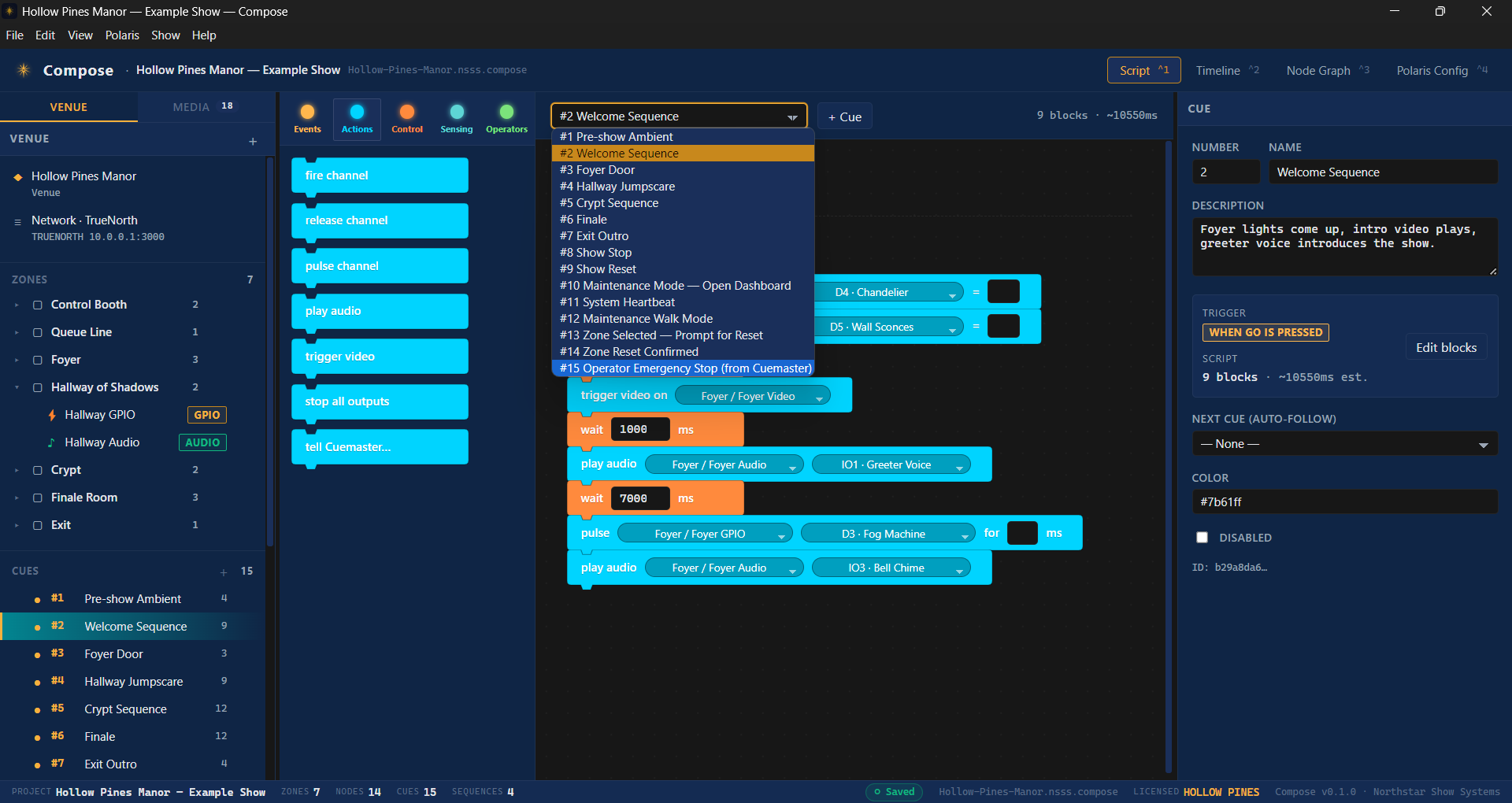 Compose Show Designer — cue editor