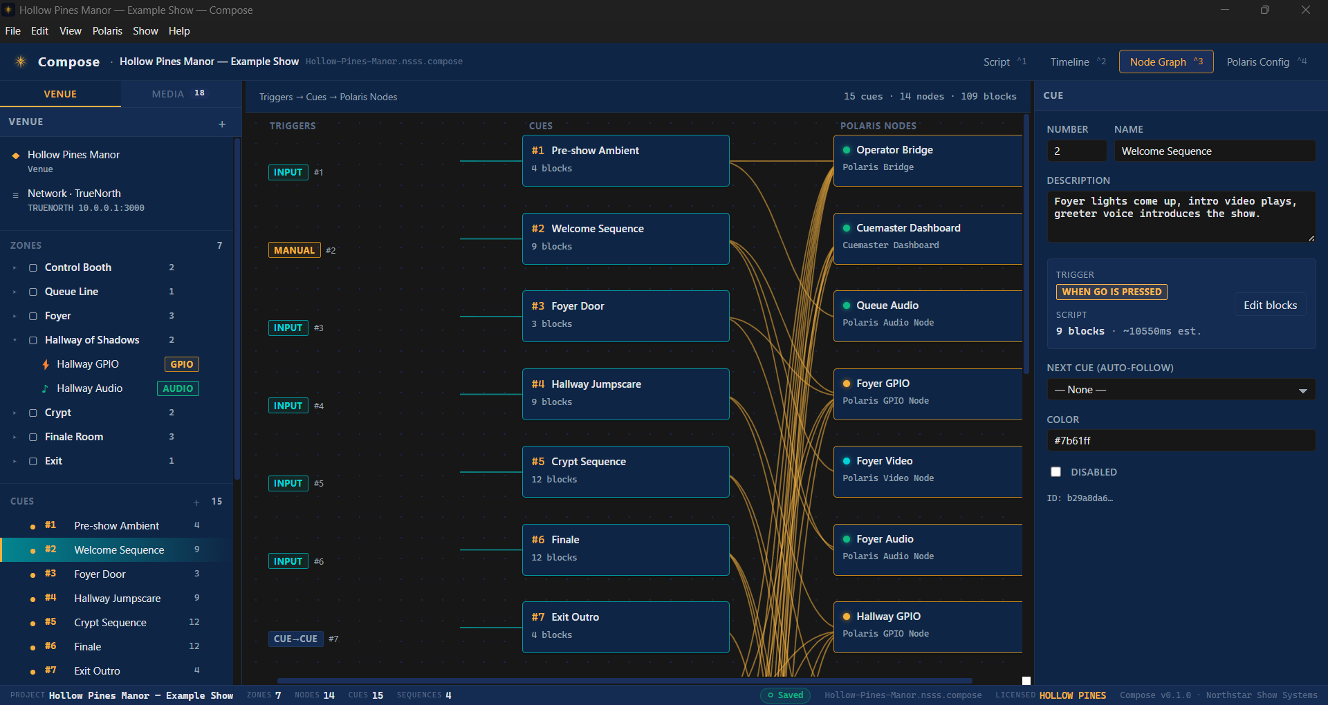 Compose Show Designer — node graph